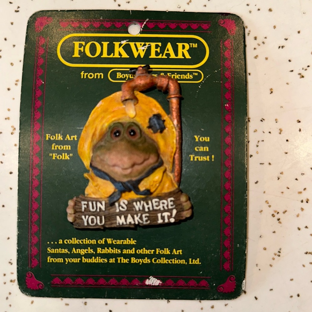 Boyd’s Bears & Friends Folkwear vintage Frog pin 1995 #26427